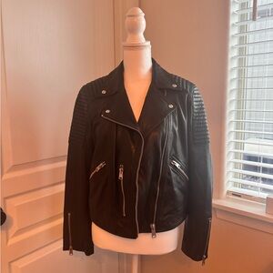 All Saints Black lamb leather biker jacket